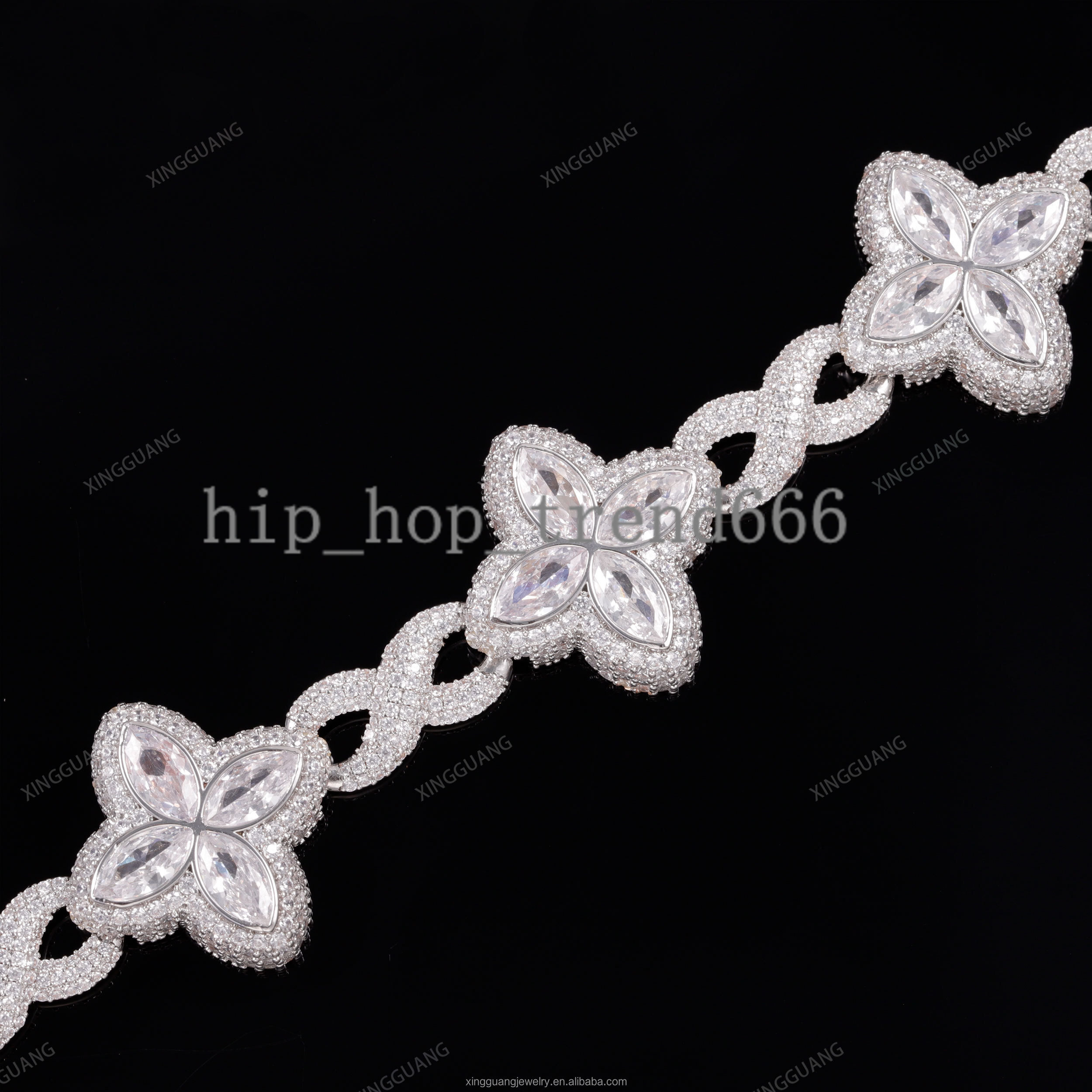 Special Design Fine Jewelry 925 Silver VVS Moissanite Cross Shape Cuban Chain Bracelet Necklace Hip Hop Style for Men