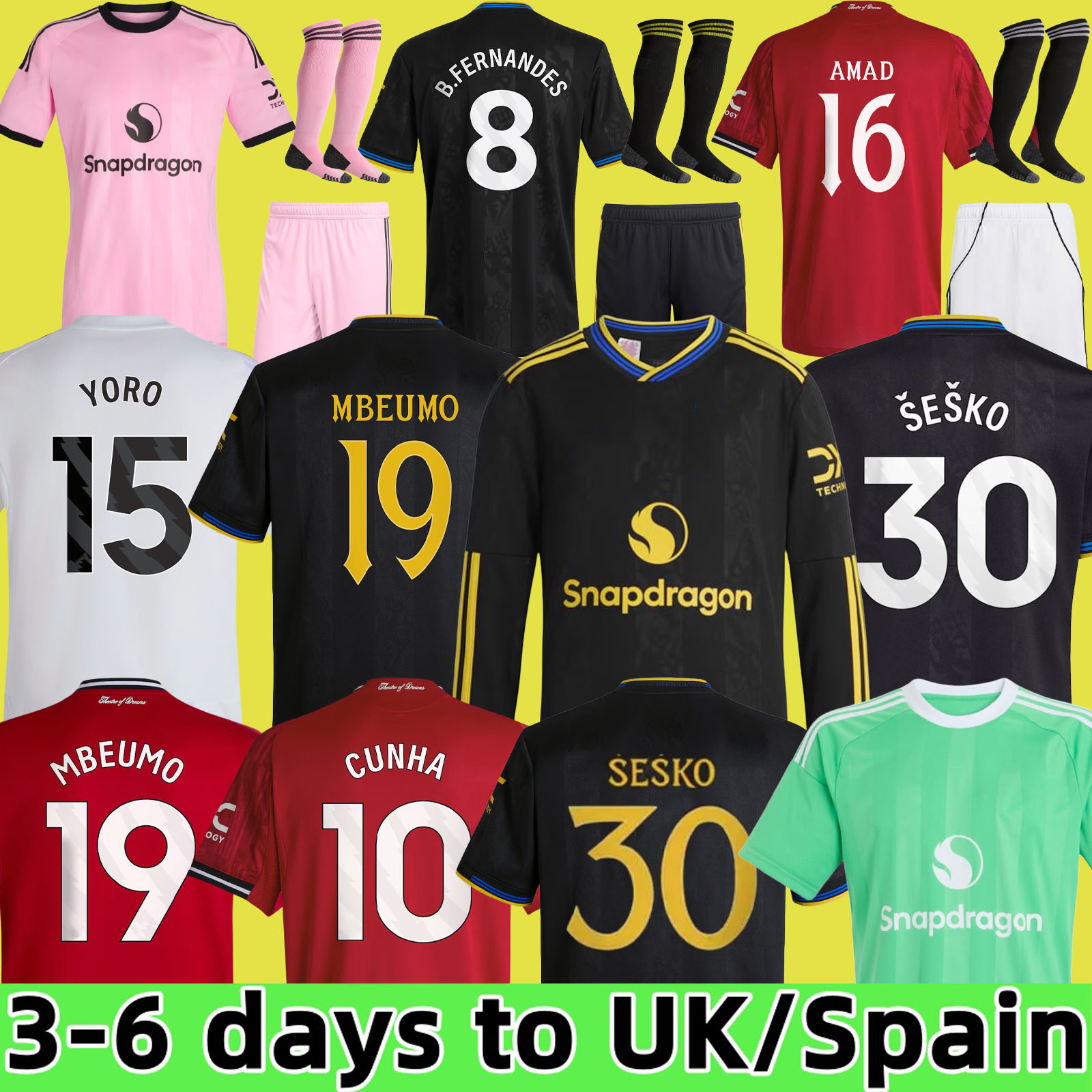 2025 DE LIGT HOJLUND MAINOO MOUNT football shirt Soccer Jersey Pre match Stone Roses B. FERNANDES 24 25 26 kit kids YORO AMAD CUNHA MBEUMO MARTINEZ CASEMIRO