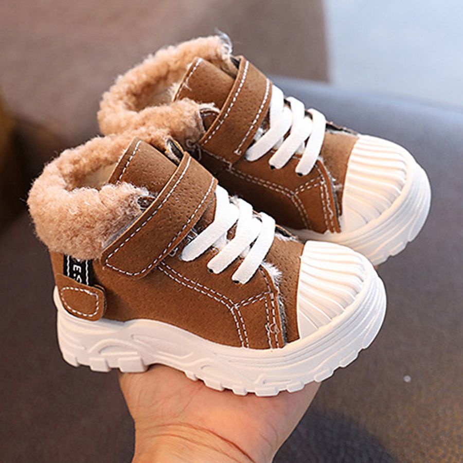 Children Warm Boots Winter New Boys Plus Thicken Velvet Cotton Shoes Kidsnest Girls Waterproof Short Boots Baby Infant Cotton Boots Size US 5C-12.5C