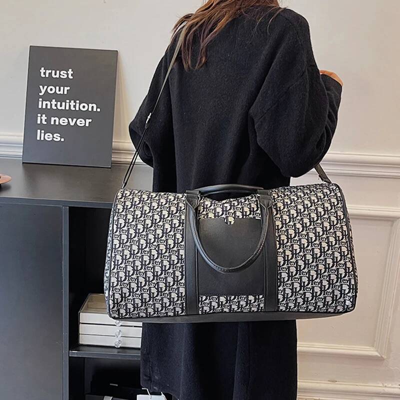 Women's Travel Totes Gym Duffle Sports Fiess Business Casual Lage Canvas Letter Handbag Outdoor Shoulder Weekend Bag