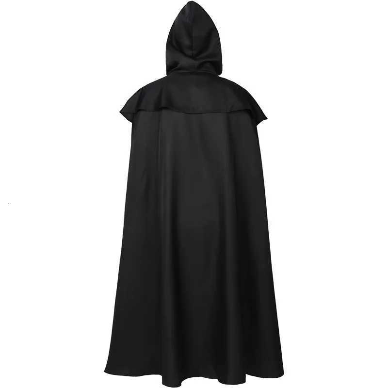 Black Medieval Mens Retro Cosplay Hooded Cape Gothic Long Cloak Jacket Red Green Blue Available Unisex Jacket W250815
