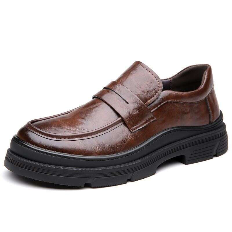 2025 New Casual Leather For Breathable, Formal, Business, Men, One Step Le Fu Shoes, Trendy Bean Shoes