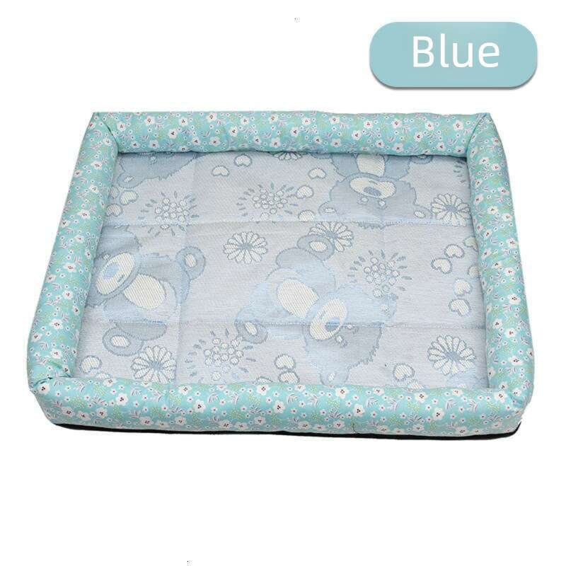 Pet Cooling Mat Dog Cat Sleeping Pad Cool Ice Silk Moisture-proof Mattress Cushion Summer Small Animal Cold Bed 5 sizes