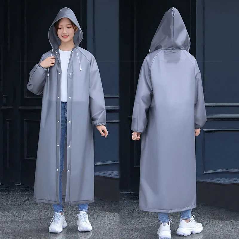 Adult Long Raincoats EVA For Fishing Camping Impermeable Waterproof Rain Coat Men Women Travel Hooded Beam Port Rain Poncho Y250814
