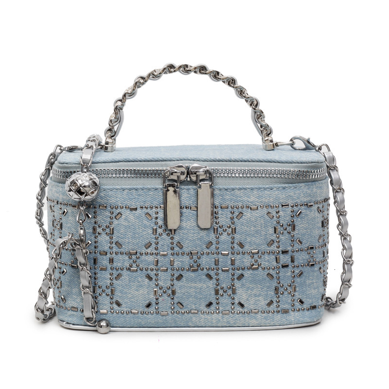 European And American Ins Personalized Women's Hot Diamond Mini Handbag Free Shipping Designer Chain Shoulder Crossbody Bag Small Fragrance Box M