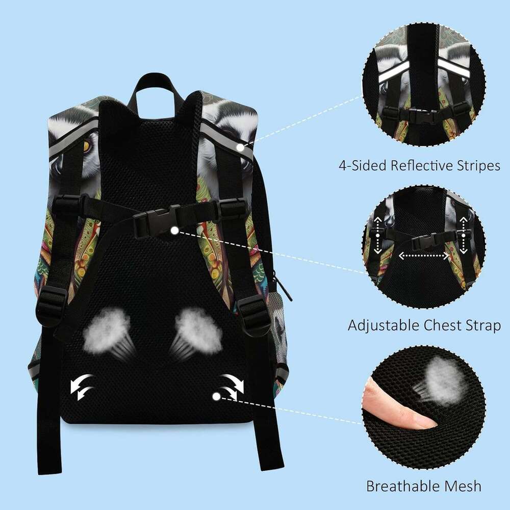 ute Ring Tailed Lemur Toddler Boy Backpack with Leash, Small Kids School Bag Preschool Backpacks 123 123