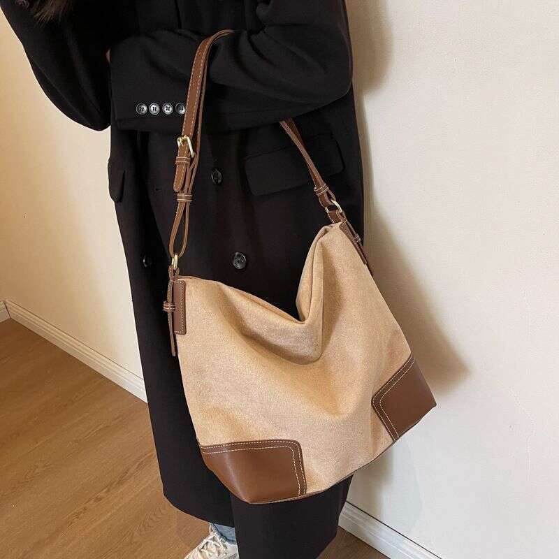 Women's Tote Premium Suede Shoulder Large Capacity Commuter Bucket Bag