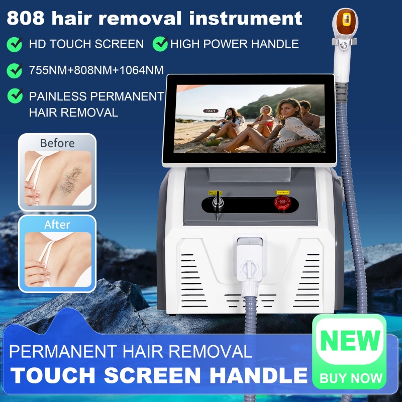 Professional 3 Wavelength 755/808/1064 Freezing Point Laser Permanent Painless Hair Removal Machine Skin Rejuvenation