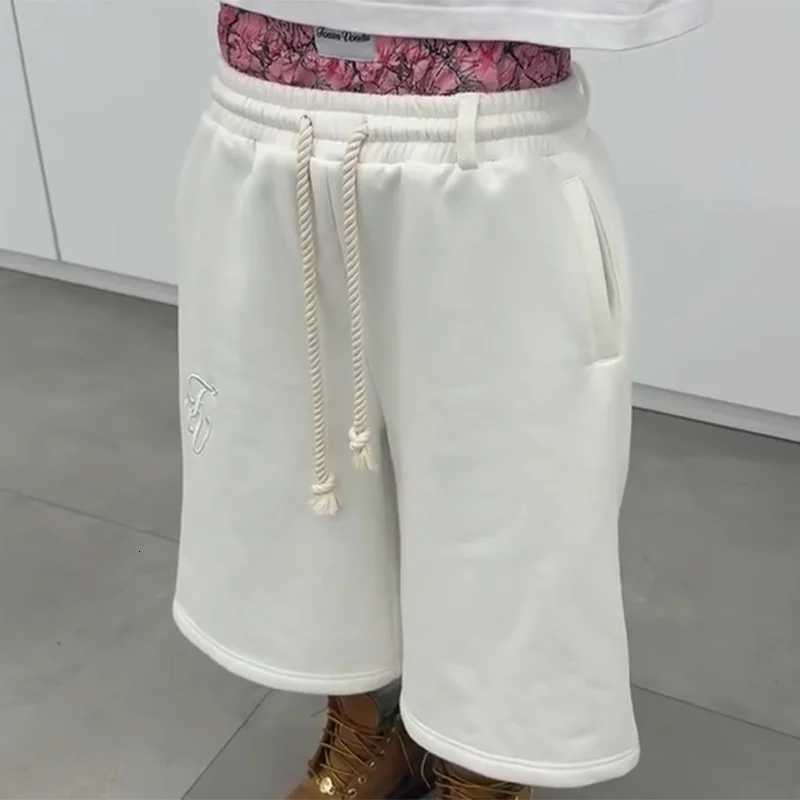 Y2K Retro Shorts Solid Color Pattern Double Waist Embroidered Streetwear Men Women Harajuku Hip Hop Casual Sports Shorts Y250814