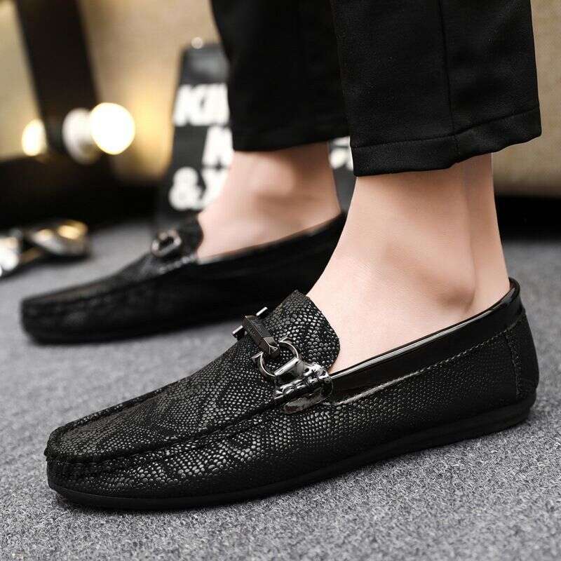 Beanie English leather casual driving shoes men's loafers