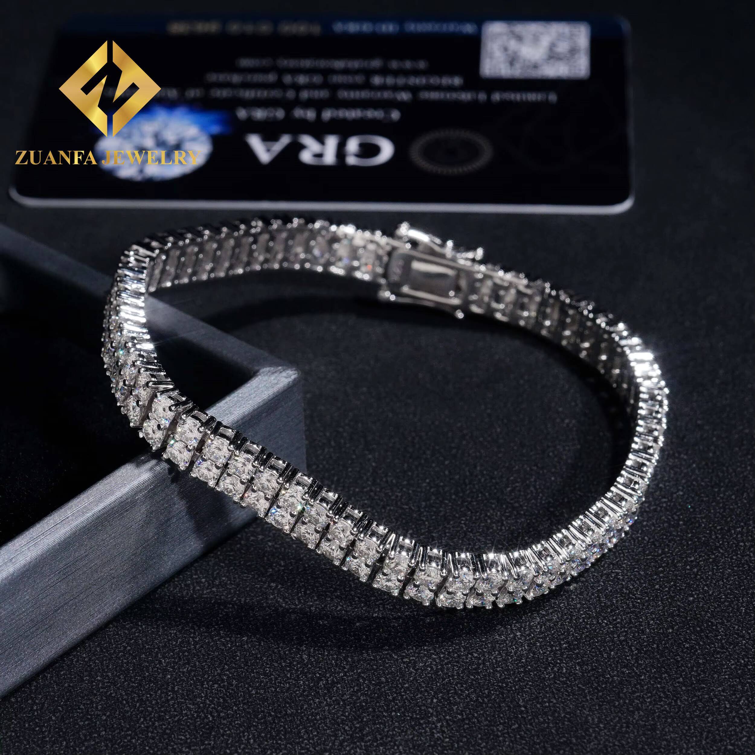 Popular Premium Look Moissanite Jewelry 925 Sterling Silver Tennis Link Chain Tennis Necklace Bracelet for Men Women