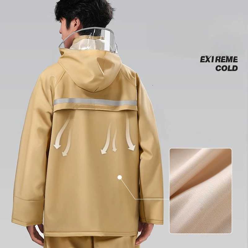 Heavy Rainproof Thickened Motorcycle Raincoat Set Mens Long-style Design Full-body Waterproof for Adult Riders Y250814