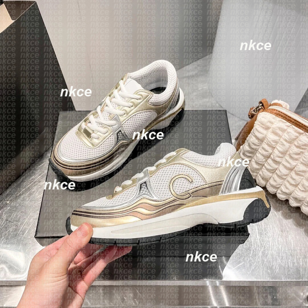 Women Sneakers High Quality Leather Flat Trainers Chan CCity Shoes Black Mesh Lace-up Casual Shoes Outdoor Runner Trainers Men Sport Shoes Size 34-42