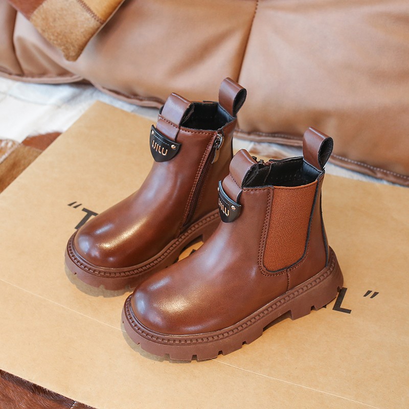 Outdoor New Girls Martin Boots Athletic SpringAutumn Childrens Boots HighTop Fashion Short Boots Single Boots For Middle And Older Girls With Fleece L