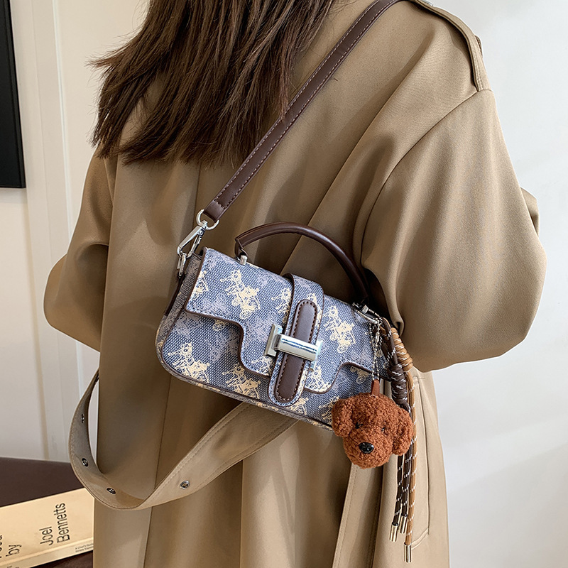 Vintage Women's Chain Bag Luxury Printed Handbag Free Shipping Designer High-end New Small Square Bag Commuting Shoulder Crossbody Bag Casual Bag