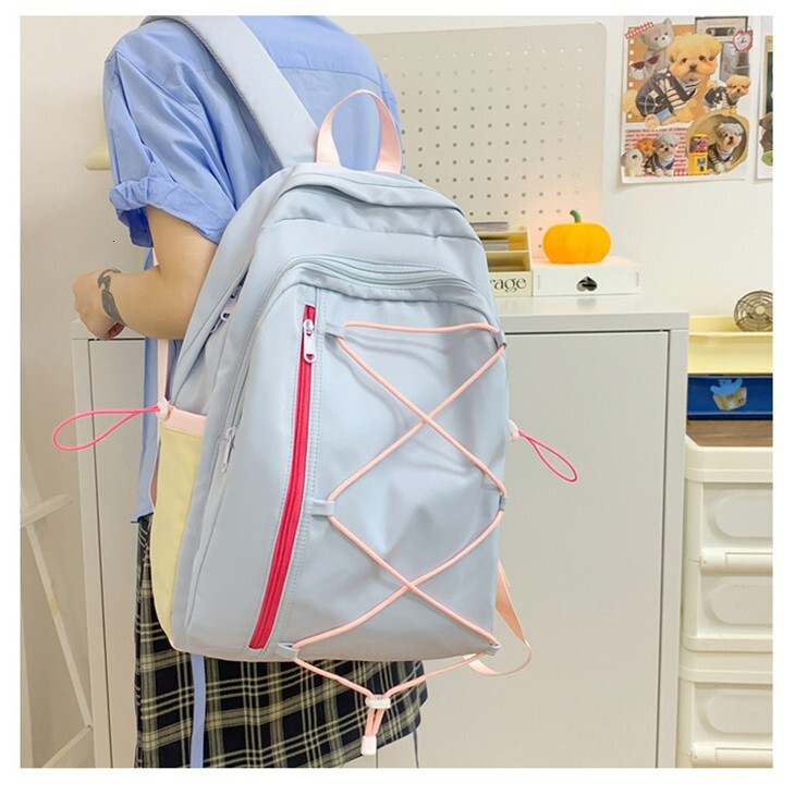 Autumn New Unisex Style Backpack Lightweight Casual Backpack Large Capacity Couple Backpack Autumn New Designer Bag Contrasting Color Niche Designer B