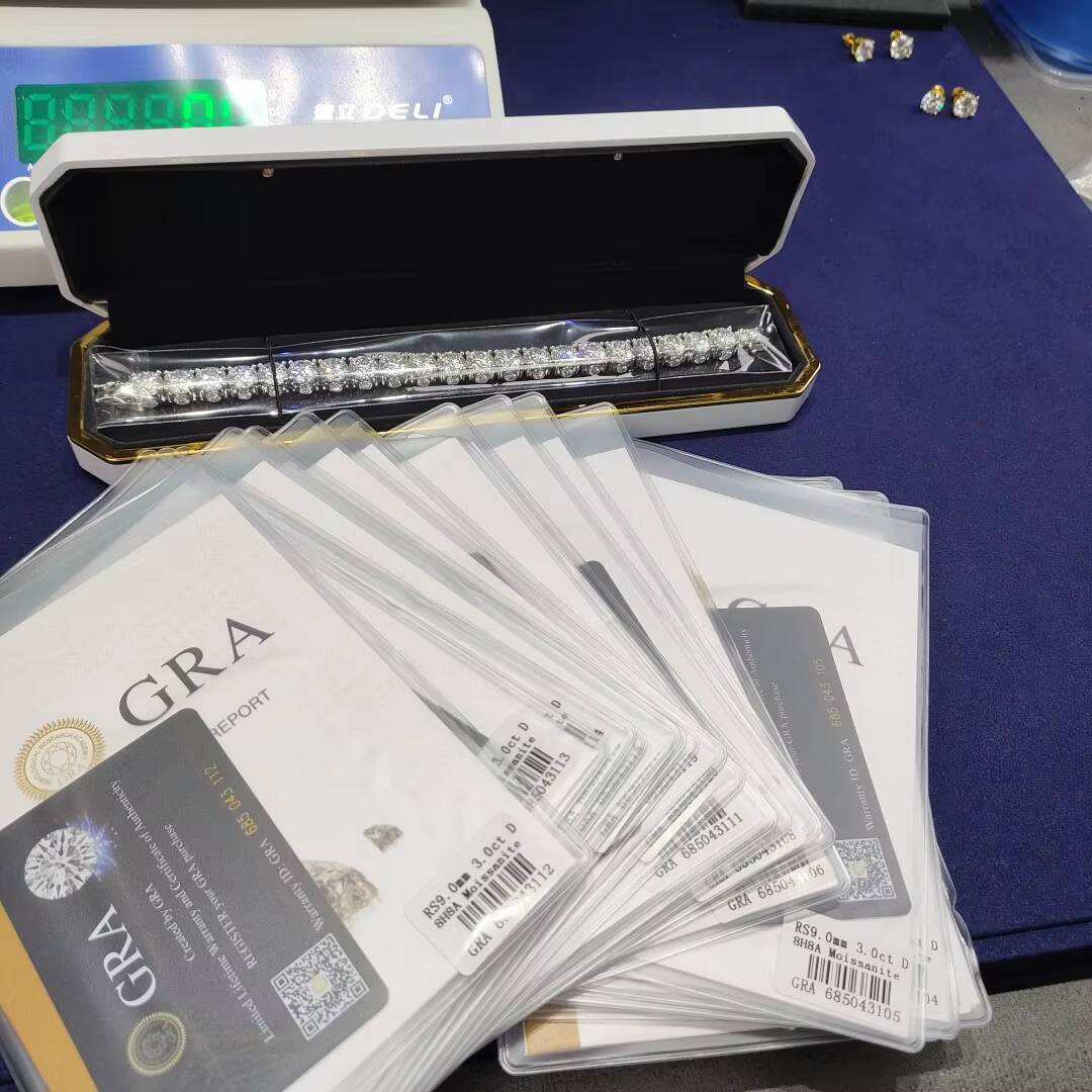 Newest Designer Sterling Silver Bracelet Wholesale Charms Fashion Jewelry Bracelets VVS Moissanite Tennis Chain