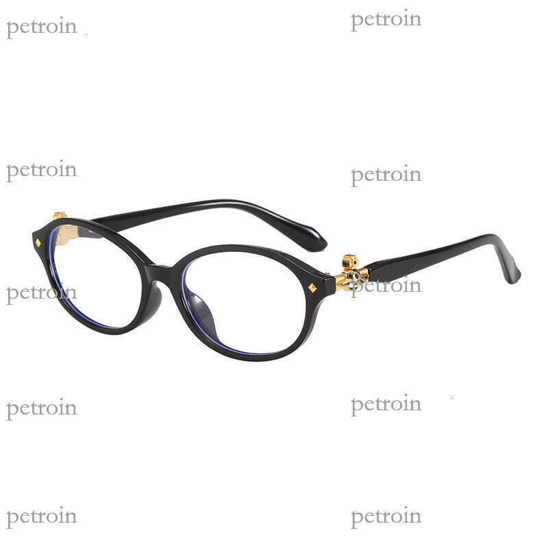 Frame Sunglasses for Women, High-End Crown Sunglasses, Small Saturn Nerd Blue Light Blocking Frame, Non-Prescription Glasses