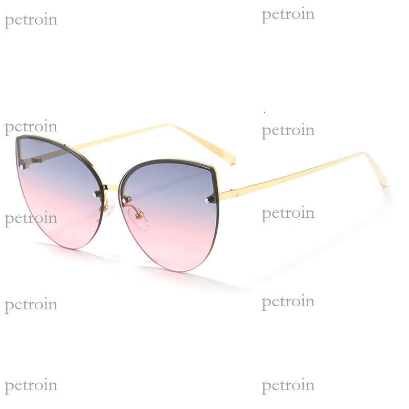 New Metal Half Frame Cat Eye Fashion Ins Sweet Street Style Vacation Modern Sunglasses Trend