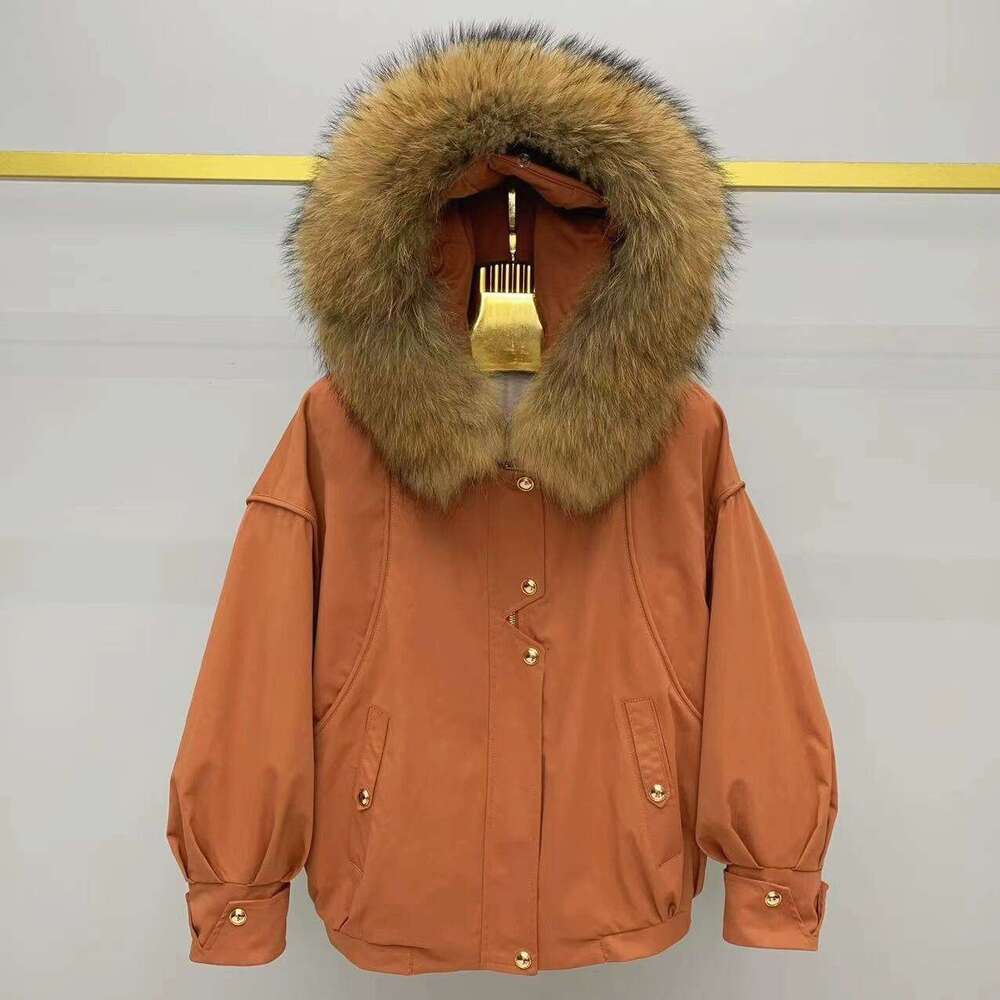 Women's Retro Style Overcomes Fur Collar Jacket Hooded Thick Winter Down Cotton Jacket