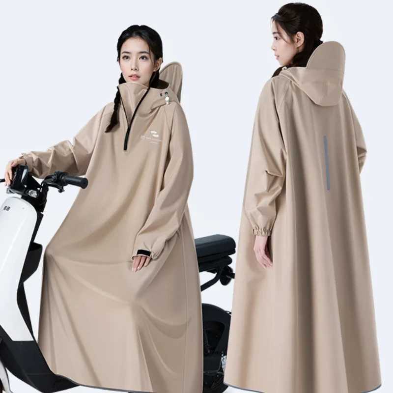 Women Riding A Raincoat Full Body Rainproof Motorcycle Male Adult Oxford Cloth Thick Student Rain Poncho Electric Bike Y250814