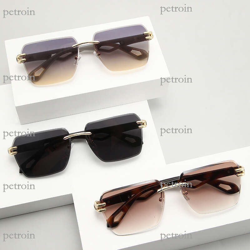 2024 New Frameless Cut Edge Fashion Women High-end Street Style Ins Trend Sunglasses Men