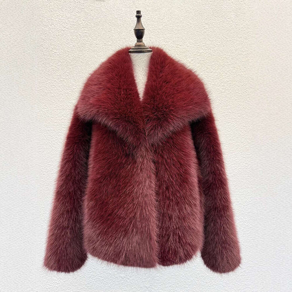 Fur big collar artificial fur coat fashionable imitation fox fur fur coat fluffy plush women's clothing