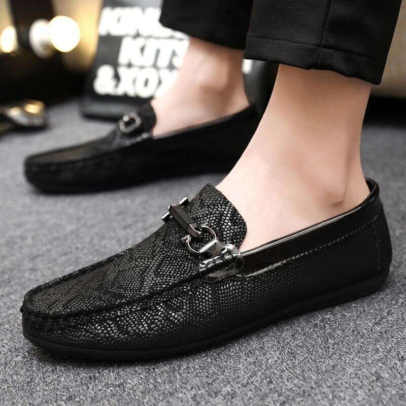 Beanie English leather casual driving shoes men's loafers
