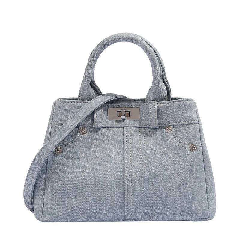 Nesitu High Quality Lightweight Blue Fashion Denim Small Women Shoulder Messenger Bag Handbag Cross Body M892 20250815