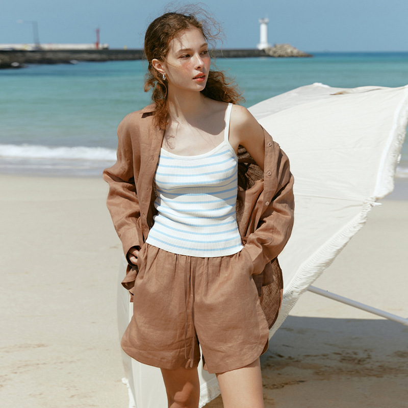 Cotton Long Sleeve Sun Protection Loose Fit Casual Top for Women Summer Tencel Linen Shirt