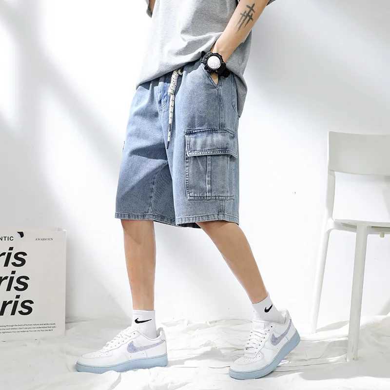 2025 New Denim Shorts for Mens Summer Thin Loose Breathable Pentagram Pants Trendy Versatile Casual Mid length Versati Y250814