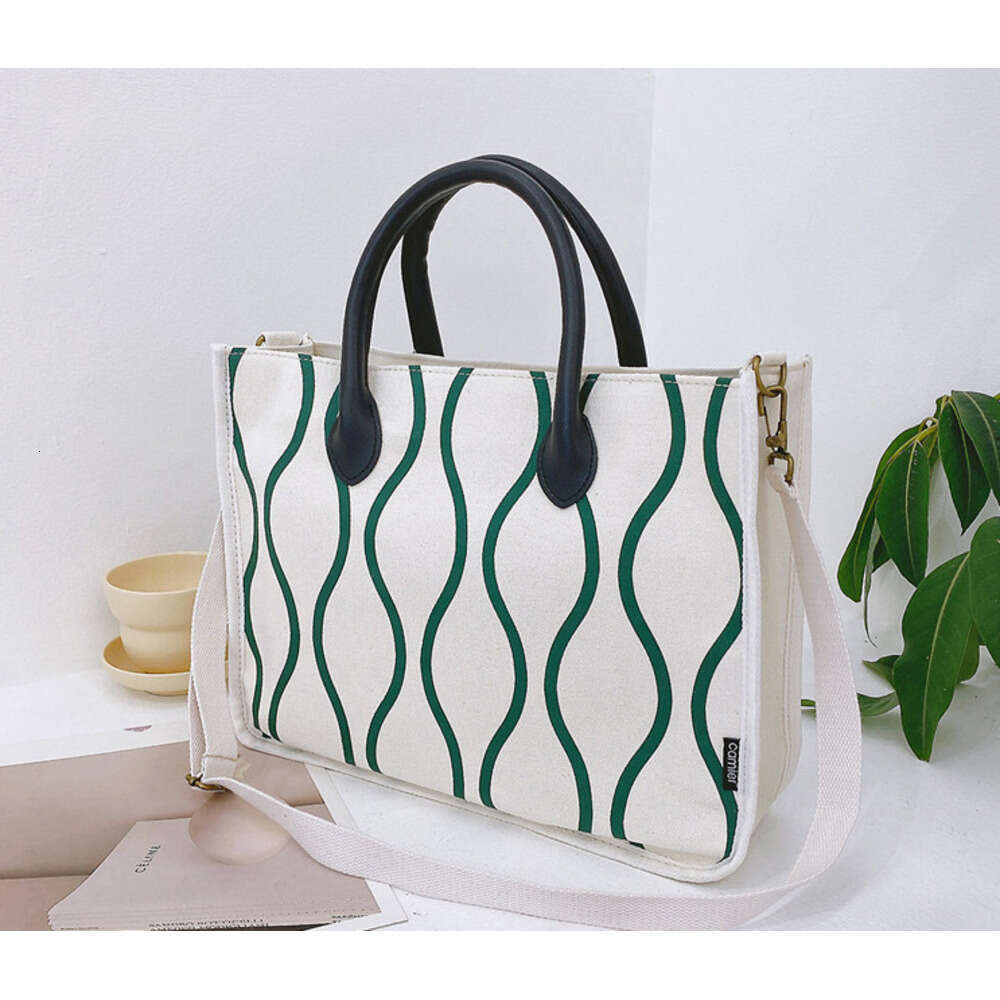New Canvas for Women, Summer Crossbody Versatile Student Shoulder Bag, Large Capacity Simple Tote Bag