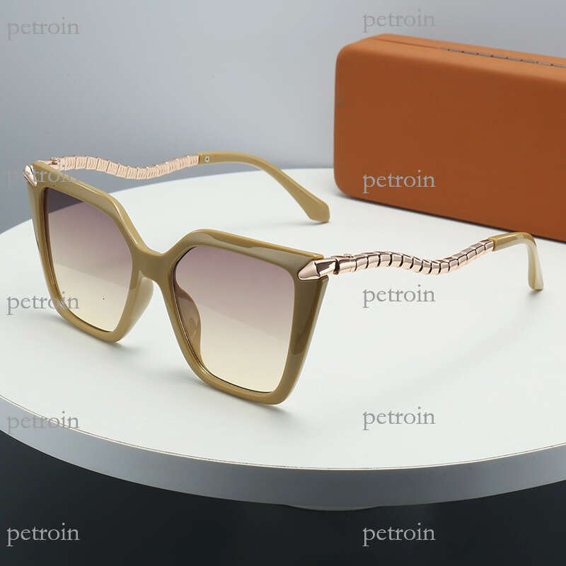 Metal Snake-Shaped Mirror Leg Large Frame Unique Hot Girl Fashion Trend Women's Sunglasses 2025 New Model