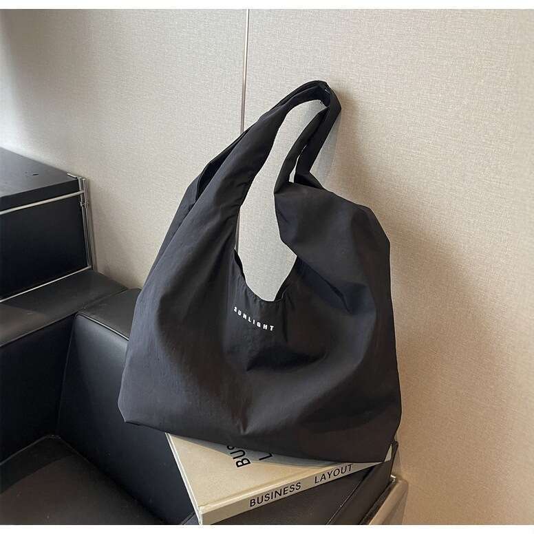 Color-Block Letter Casual Handbag for Women 2025 New Simple Korean Style Shoulder Bag Bags Designer Women Lightweight Versatile Nylon Tote