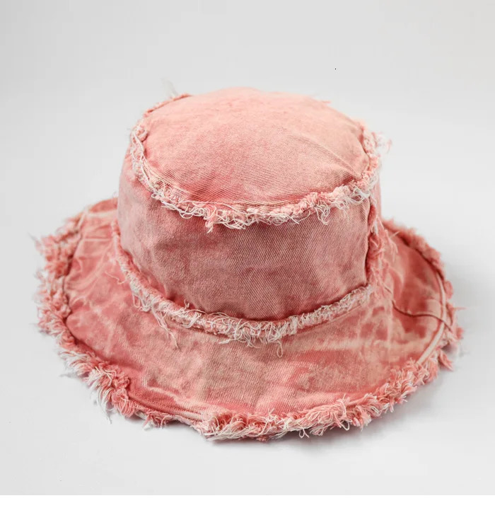 Washed And Distressed Fur Brimmed Double-Sided Basin Hat Japanese Street Fashion Hip-Hop Cool And Handsome Fisherman Hat 250808