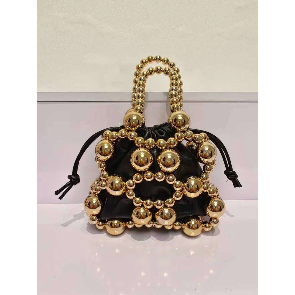 Designer bag 52 Beads Beading Handmade Women's Handbag String Pocket Bucket Fashion Evening Wedding Clutch Purse Shoulder Bag