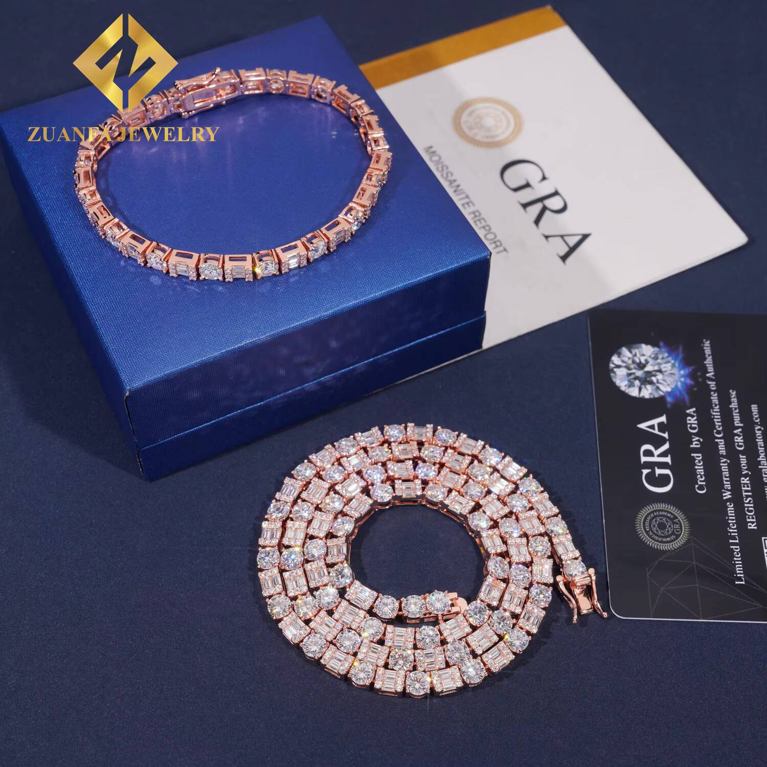 New Unique Design S925 Silver Iced Out 5MM Moissanite Tennis Chain Custom Fine Diamond Tennis Bracelet Women Gift