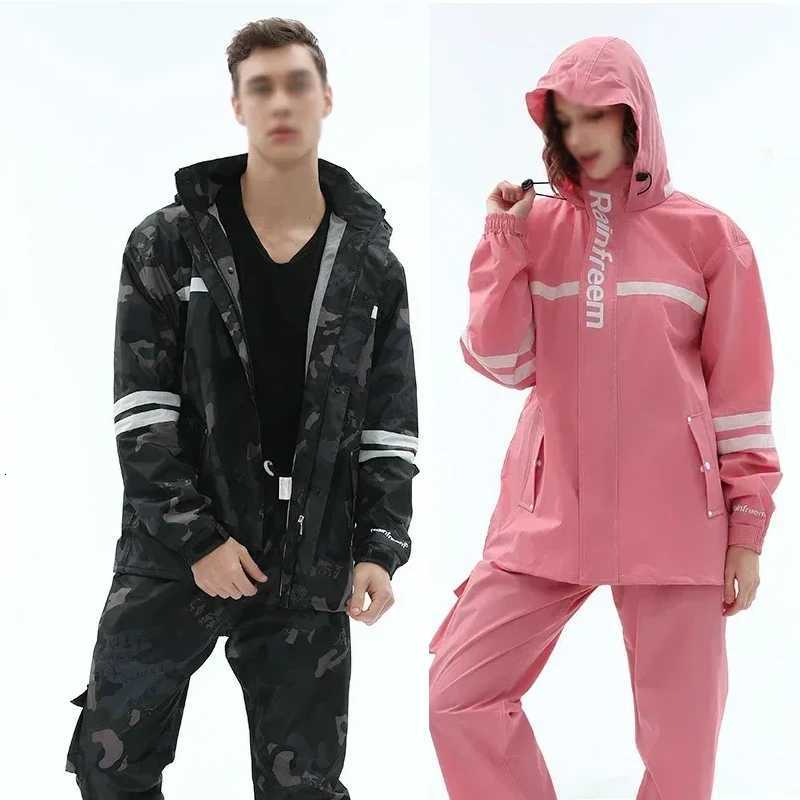 Adult Raincoat Rainpants Waterproof Reflective Rain Coat Set Suit Outdoor Cycling Motorcycle Hiking Rainproof Equipment Y250814