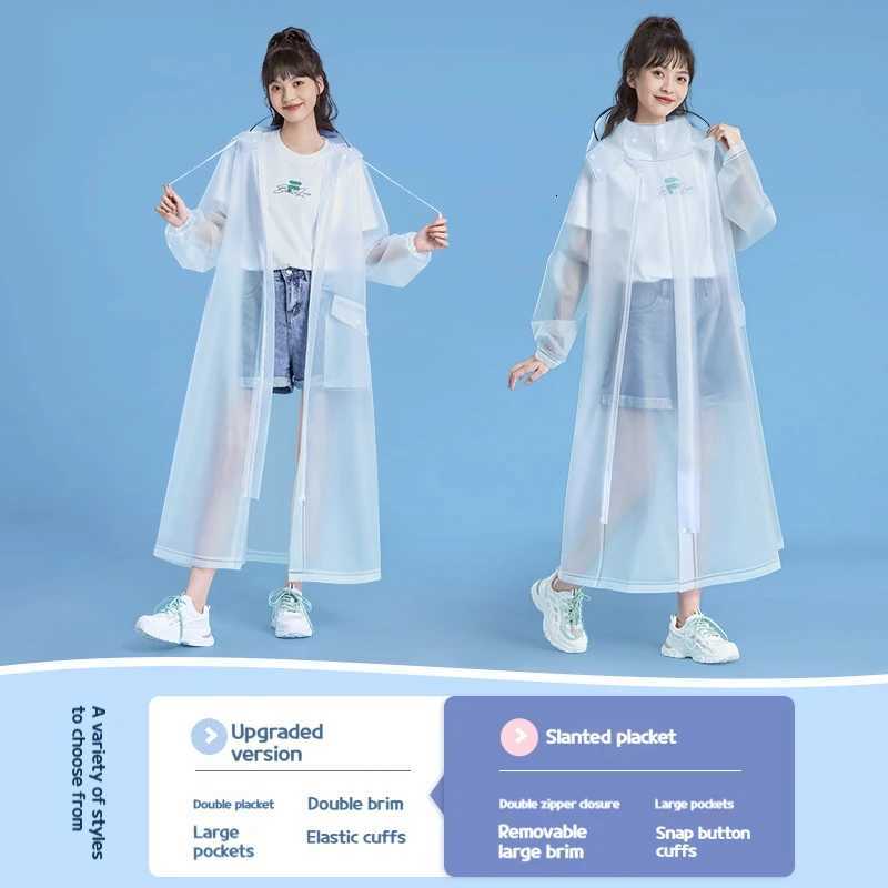 Transparent Windproof Bicycle Motorcycle Raincoat Woman Rain Poncho Impermeable EVA Hiking Raincoats For Man Rainwear Y250814