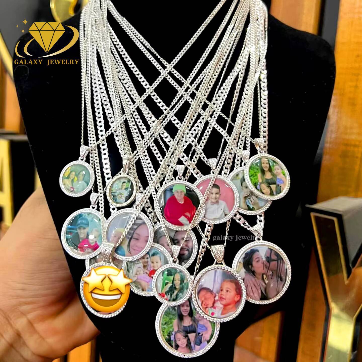 Gold Plated Hip Hop Picture Pendant Necklace Custom Jewelry Charm Fashion Personalized Frame Iced Out Moissanite Photo Pendants