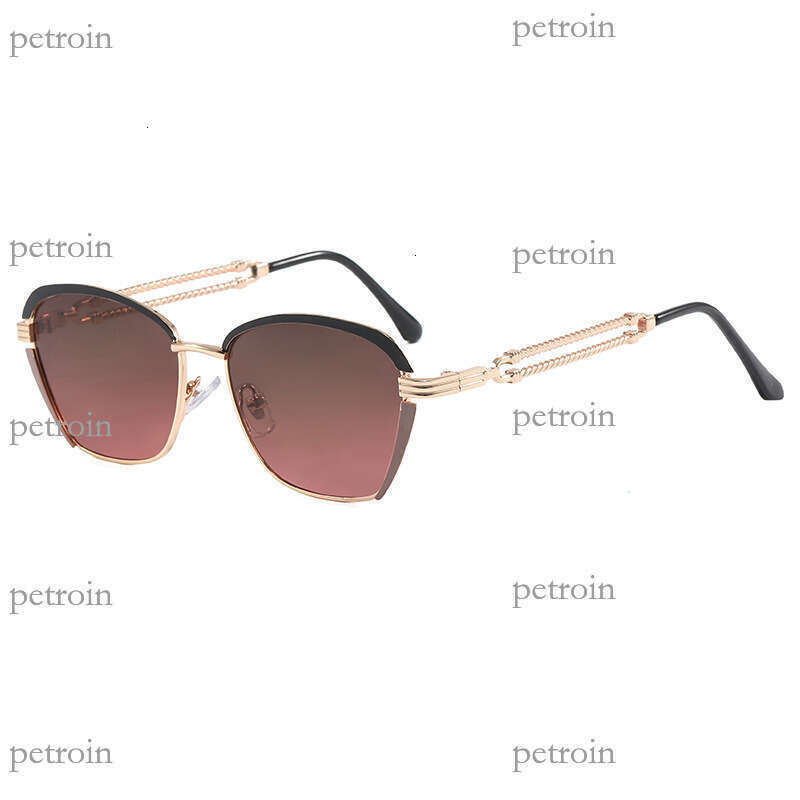 New Frameless Cut Edge Fashion Metal Hollow Design for Women High-end UV Protection Sunglasses
