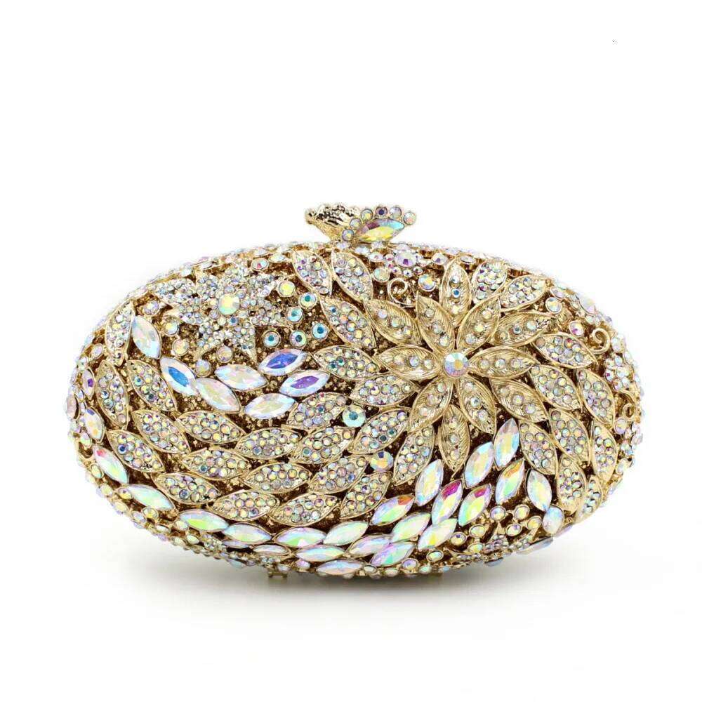 Designer bag 52 Rhinestone - Embellished Empty Metal Crystal Dinner Bag, Dia Women's Clutch Bag A Glamorous Accessory For Evening Gatherings