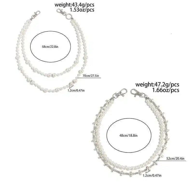 Salircon Hip Hop Multilayer Imitation Pearl Charm Jeans Pants Chain Women Punk Waist Chain Fashion Wallet Chain Belt Jewelry 250814