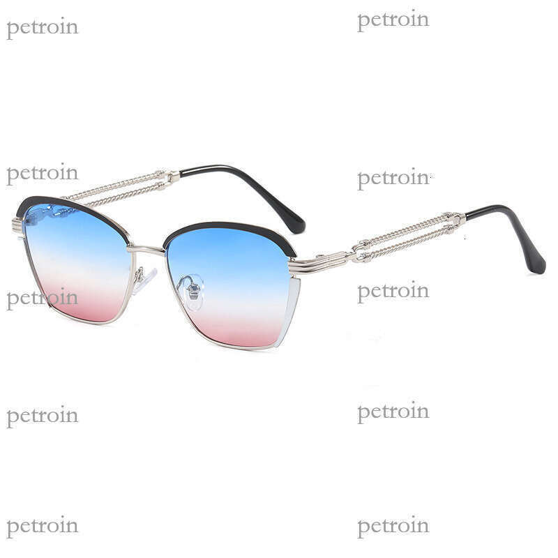 New Frameless Cut Edge Fashion Metal Hollow Design for Women High-end UV Protection Sunglasses