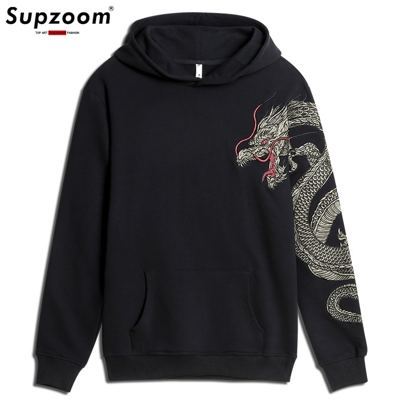 Supzoom Top Fashion Loose Autumn And Winter Arrival Dragon Embroidery Chinese Style Casual Animal Cotton Hoodies y250729