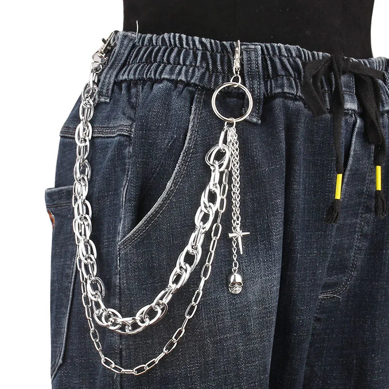 Hip Hop Skull Pants Waist Chain Men Women Cool Jeans Chain Keychain Wallet Chain Gothic Biker Fashion Accessories 250814