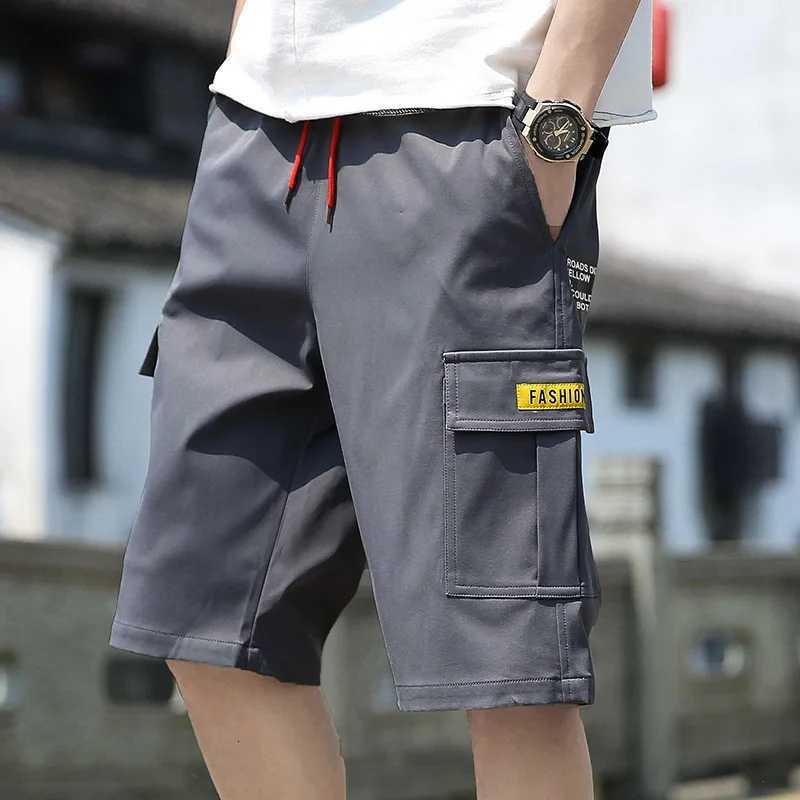 Mens Shorts Summer Casual Jogging Cargo Shorts Loose Multi-pockets Elastic Waist Work Hiking Overalls Short Pants Y250814