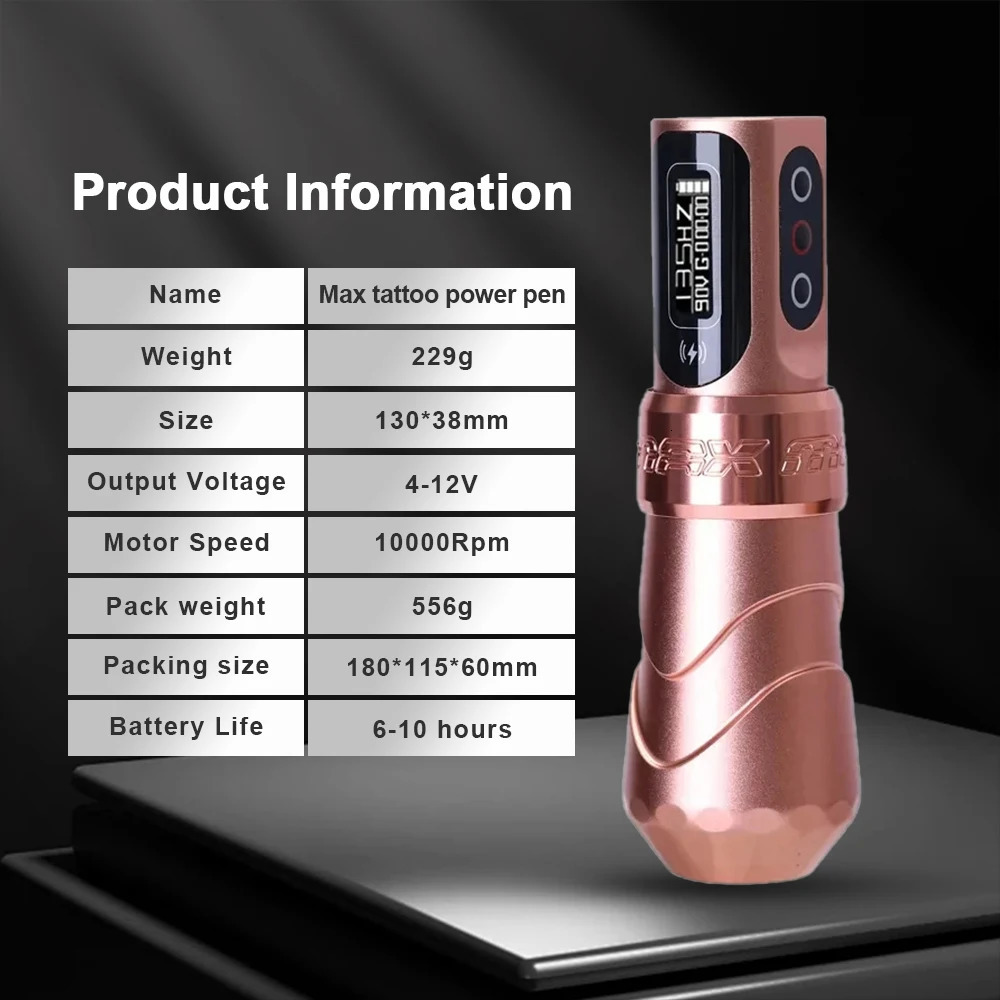 YILONG MAX Tattoo Machine Cartridge Pen 2400mAh Large Capacity Battery Coreless Motor For Artists 250809