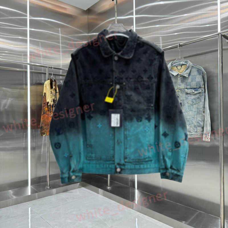 Designer Denim Jacket Men's denim coat brand letter Pattern Embossed Washed Jean Jackets Garment Washed Coat loose fit Sizes M-XL