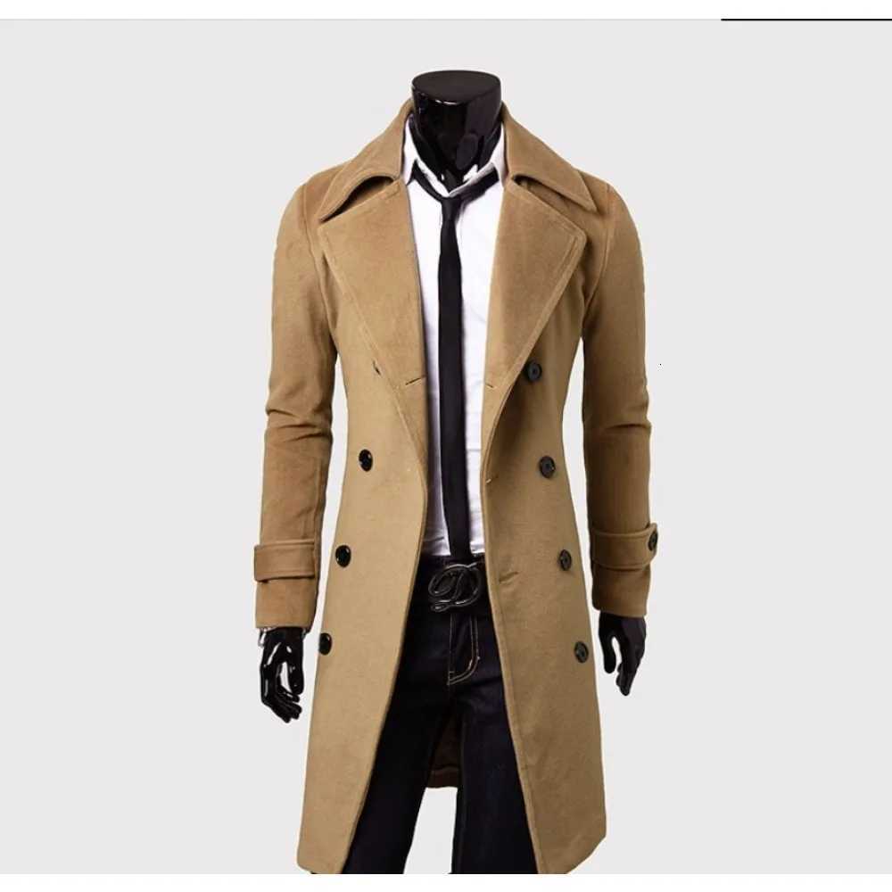2025 New Arrival! Mens Double-breasted Trench Coat Mid-length Slim Fit Casual Overcoat Stylish Choice W250815